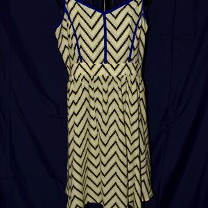 Yellow and blue chevron dress